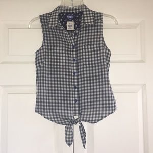Keds Plaid Tie-Hem Shirt. XSmall